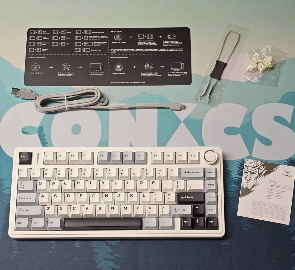 Aula F75 Wireless Mechanical Keyboard, Glacier Blue, Reaper Switches, 80 Key 75% - Image 3 of 4