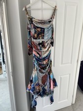 Zimmermann Chain Postcard Silk Dress Size 0 With Belt