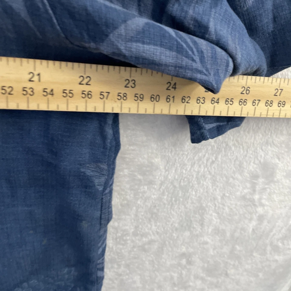 Boca Classics Men Hawaiian Shirt Blue Floral XL Silk Short Sleeve Collar Pocket - Image 3 of 4