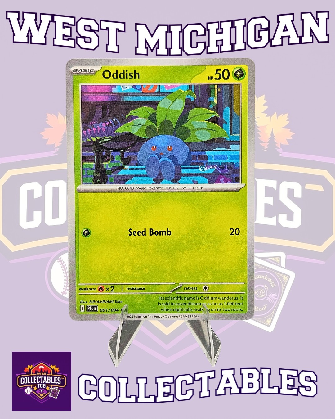 Oddish 001/094 Me02: Phantasmal Flames Regular NM Pokémon Free Shipping