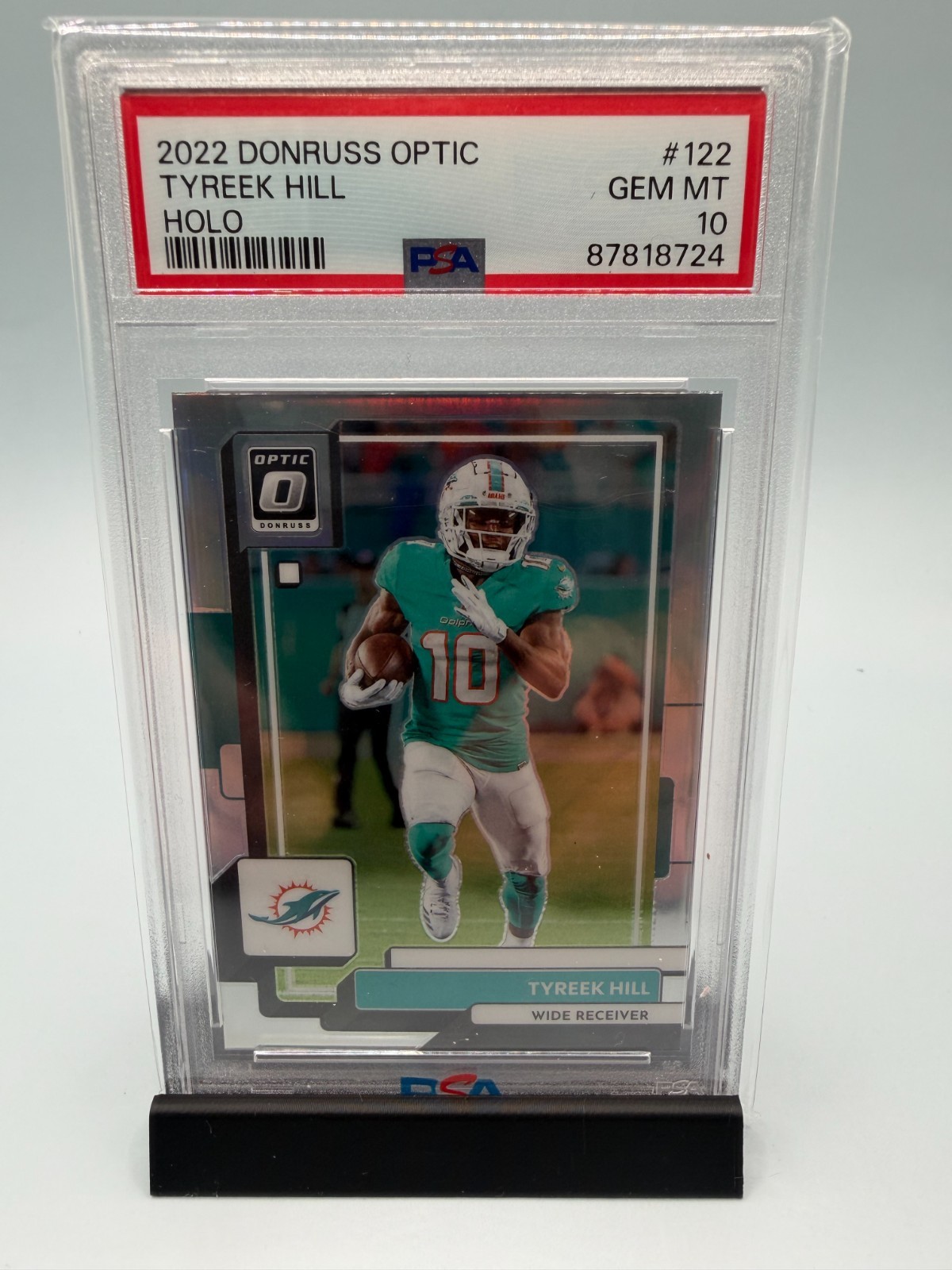 2022 Panini Donruss Optic Tyreek Hill #122 Holo Prizm PSA 10 view 1