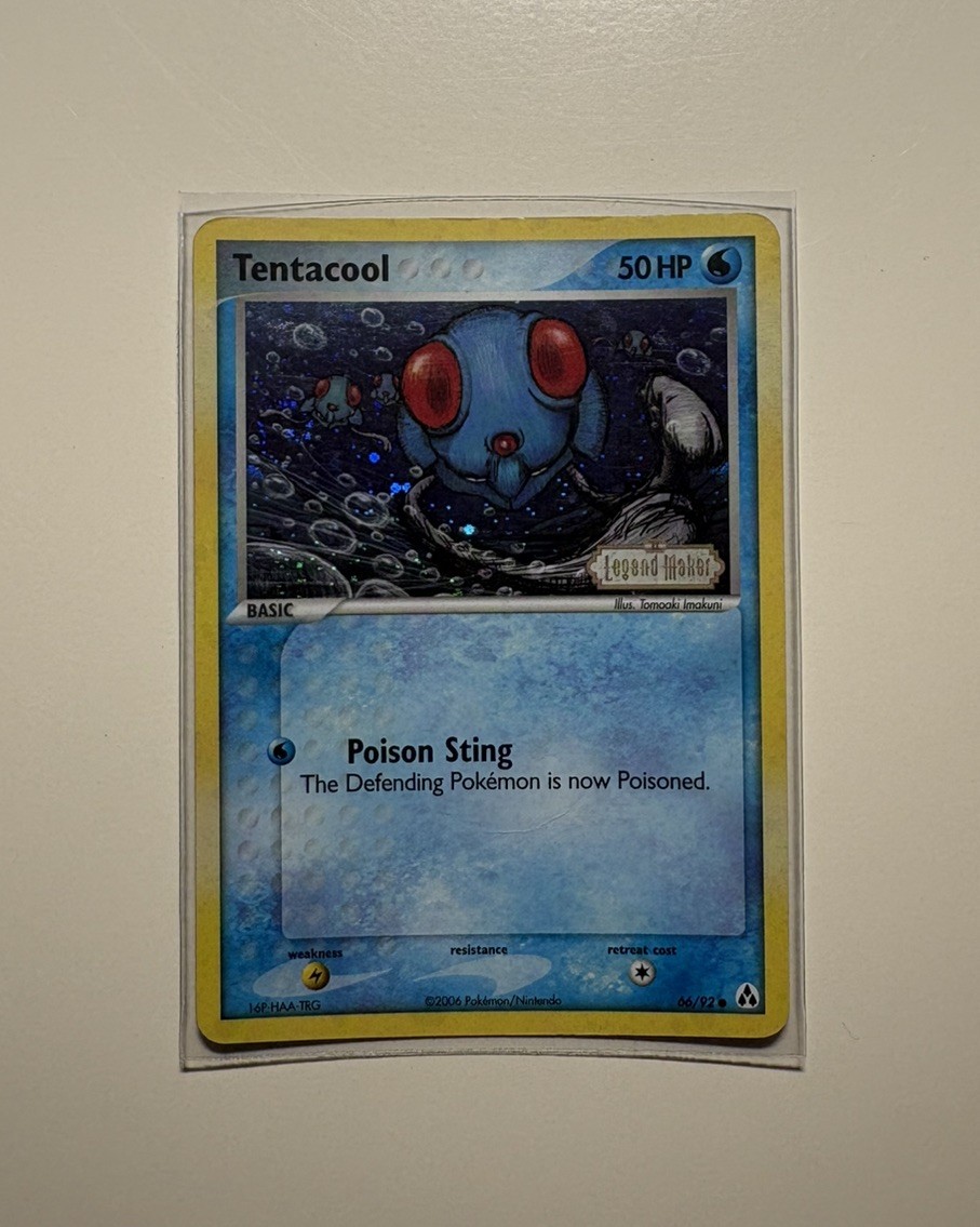 Pokemon Card | EX Legend Maker Tentacool 66/92 Reverse Holo Stamped 2006 LP