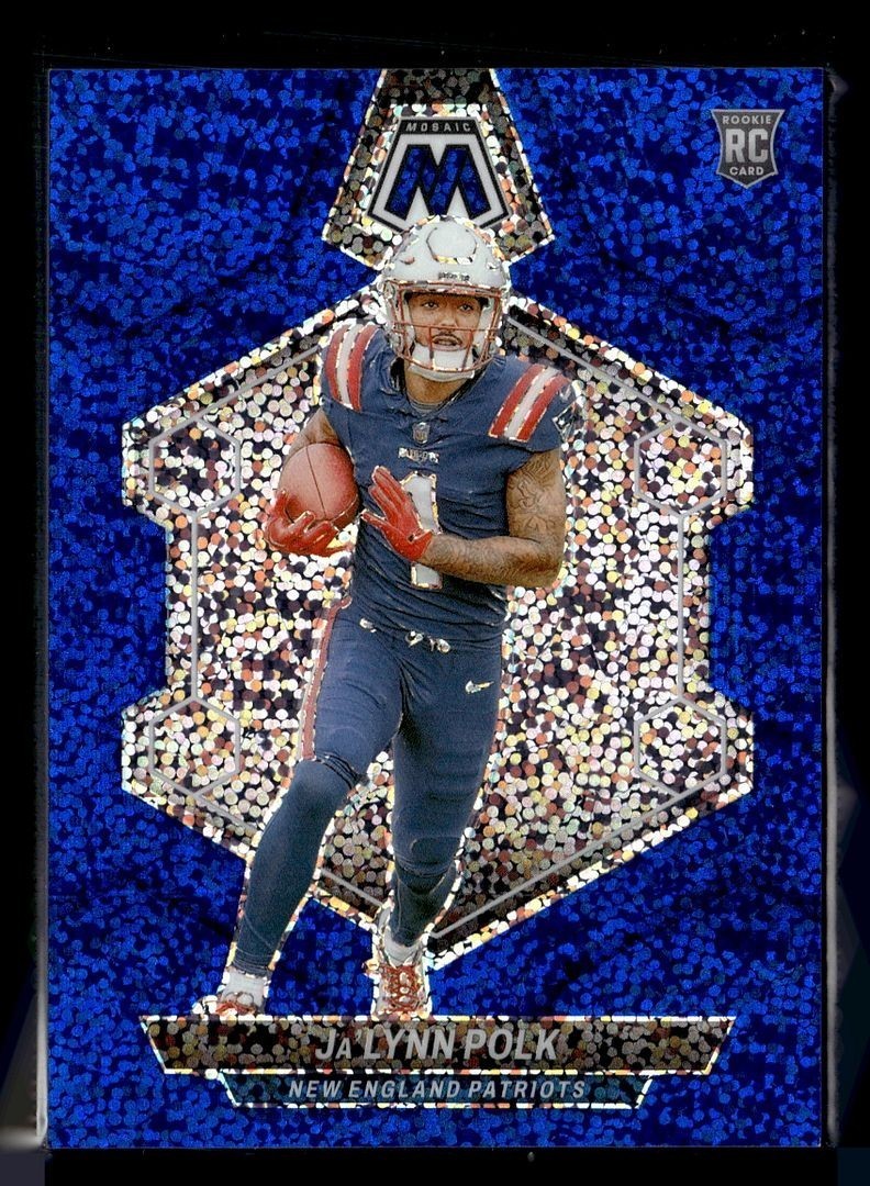 2024 MOSAIC BLUE SPARKLE /96 ROOKIE 337 Ja’Lynn Polk New England Patriots