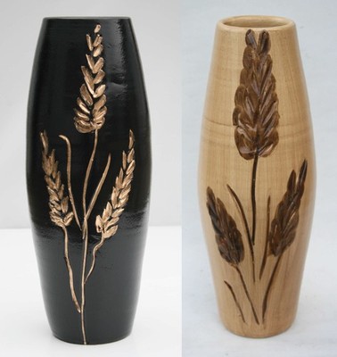 BODENVASE Vase Amphore Dekovase Keramik 50cm Portugal schönes Motiv Weizen