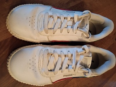 Puma Carina Women's Sneakers White W/Tie  Dye Size 8 Used Good Condition