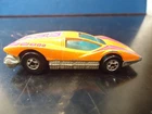 1974 Hot Wheels Large Charge Orange Flying Colors Car Blackwall Mattel Vintage