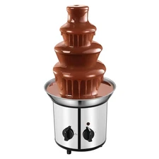 Home,Commercial 4 Tier Chocolate Fondue Fountain Cheese Melting Machine