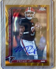 Michael Penix Jr Auto Gold Lava 2025 Topps Chrome Falcons /50 