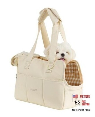 Dog Purse Carrier for Small Dogs Rabbit cat with 13.6''L x 6.5''W x 10.0''H Beige