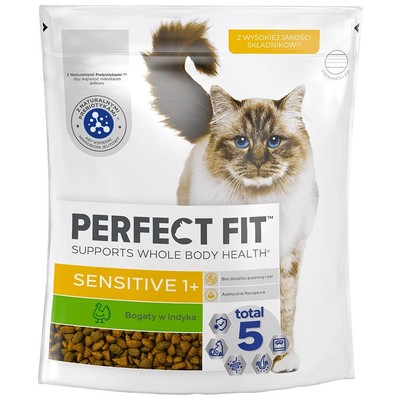 750 g PERFECT FIT (Sensitive 1+) Trockenfutter mit Truthahn für adulte Katzen