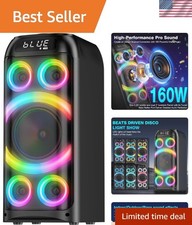 Bluetooth Speaker, 160W Peak Powerful Loud Stereo Sound Deep Bass Wireless Bo...