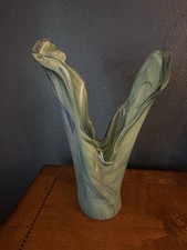 Hand Blown 16.5 Crystal Table Vase