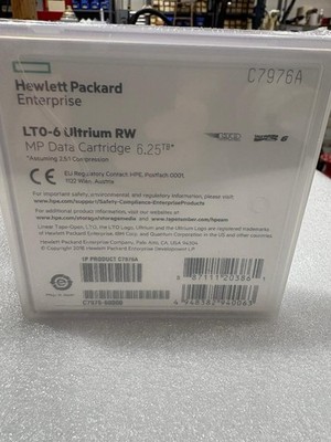 New HPE LTO-6 Ultrium 6.25TB RW Data Cartridge Backup Storage Tape C7976A Sealed