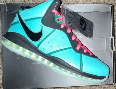 Size 15 - Nike LeBron VIII QS Teal Pink Black South Beach CZ0328-400 2021