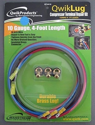 QwikLug QT2910 3 Terminal Repair Kit 10 AWG 4FT Leads Spade 10 Gauge NEW