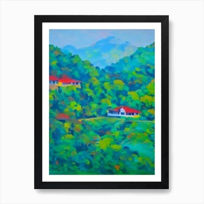 Jim Corbett National Park India Blu Framed Wall Art Poster Canvas Print Picture
