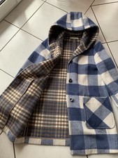 Damen Winterjacke Wintermatel von Feraud Paris Gr. M / 38 blau beige Karo