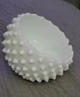 Vintage Fenton Milkglass Hobnail Orb Ashtray Trinket Dish MCM Farmhouse Chip