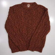 Vintage Banana Republic Sweater XL Auburn Loose Weave Fisherman Crew 70s 80s
