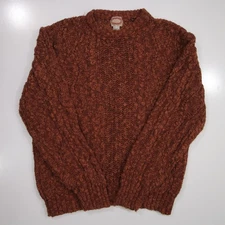 Vintage Banana Republic Sweater XL Auburn Loose Weave Fisherman Crew  70s 80s
