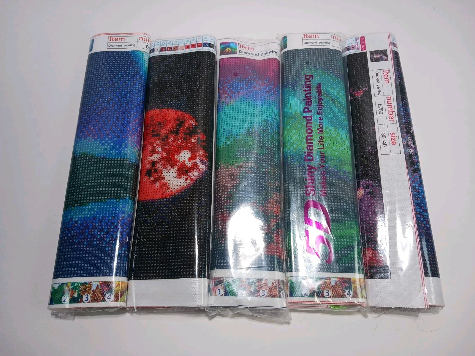 5D DIY Diamond Painting 5 Kits Moon Scapes & Aurora Lights New