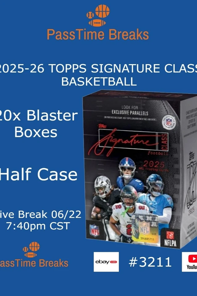 2025 TOPPS SIGNATURE CLASS FOOTBALL - 20x Blaster Box  HALF CASE BREAK 3211