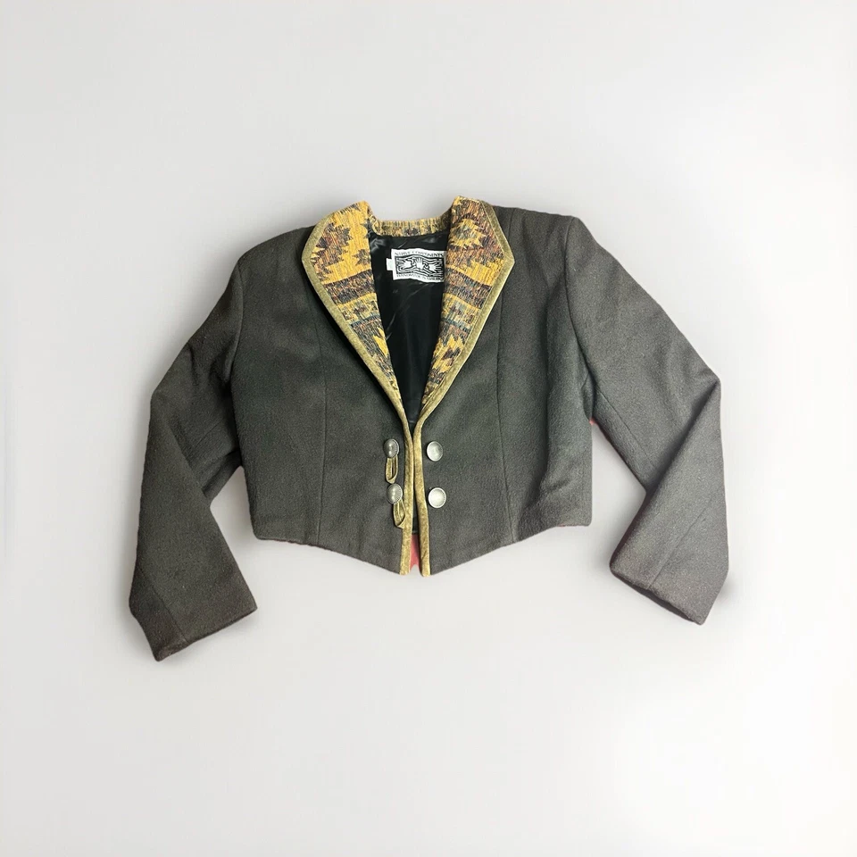 Native Components wool & Leather, jacket. Women’s Sz-(M)  handmade in America - Image 4 of 4