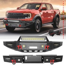 Front And Rear Bumper Guard For 2019-2023 Ford Ranger Wled Lights Winch Plate