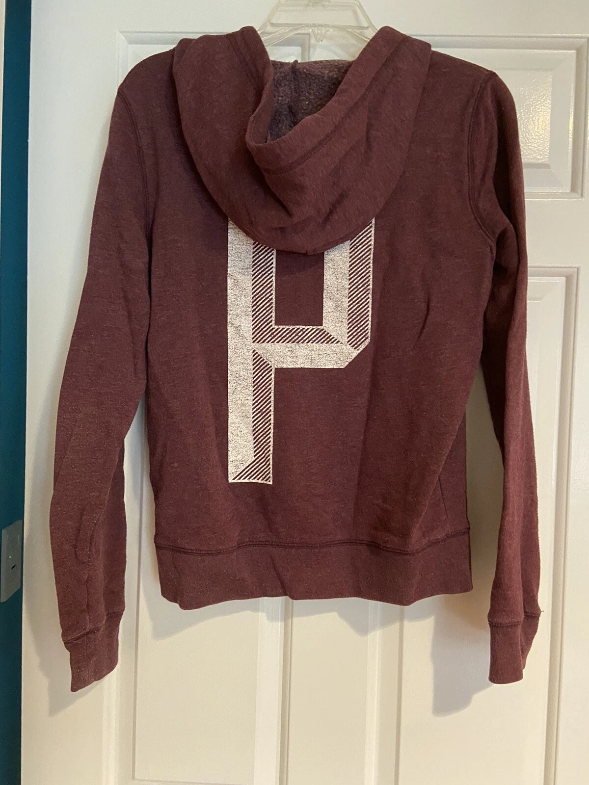 UNDERCOVER felpa con cappuccio victoria secret rosa full zip vino bordeaux taglia small
