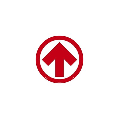 National Marker Walk-On Floor Decal Arrow 8'' x 8'' Red/White (WFS84RD)