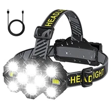 Headlamp Rechargeable 22000 Lumen Bright 10 Leds Head Lamp 8+2 Modes Head Light 
