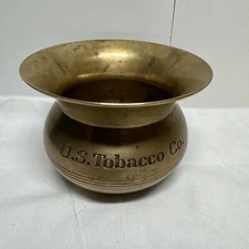 Vintage Brass Mini U.S. Tobacco Co Spittoon Ash Tray Decorative Piece 7 1/2”t