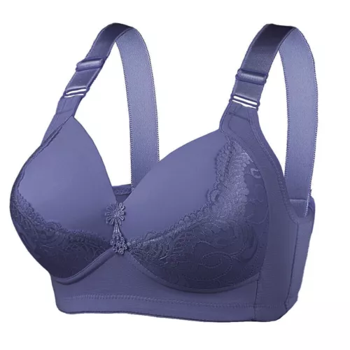 Women's Full Cup Bra Floral Lace Non-Padded Non-Wired Cool Comfort Plus Size D - Picture 16 of 18