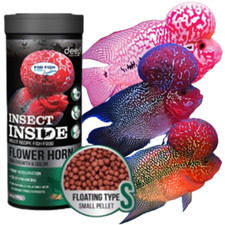 Flowerhorn Cichlid Fish Food Color Enhancing Growth Formula Deep Insect 100g.