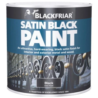 Blackfriar Satin Black Brush Paint for Interior Exterior Wood And Metal New
