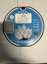 Holiday Time 100 Count Cool white LED Super Bright C9 Christmas Lights