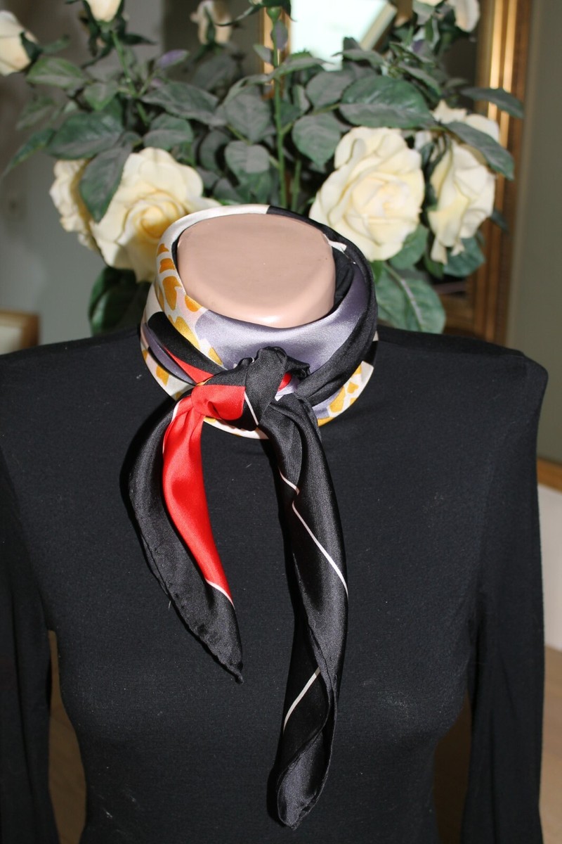 Foulard En Soie 100% Charlotte - Vintage, Ourlé Main - Occasion élégante