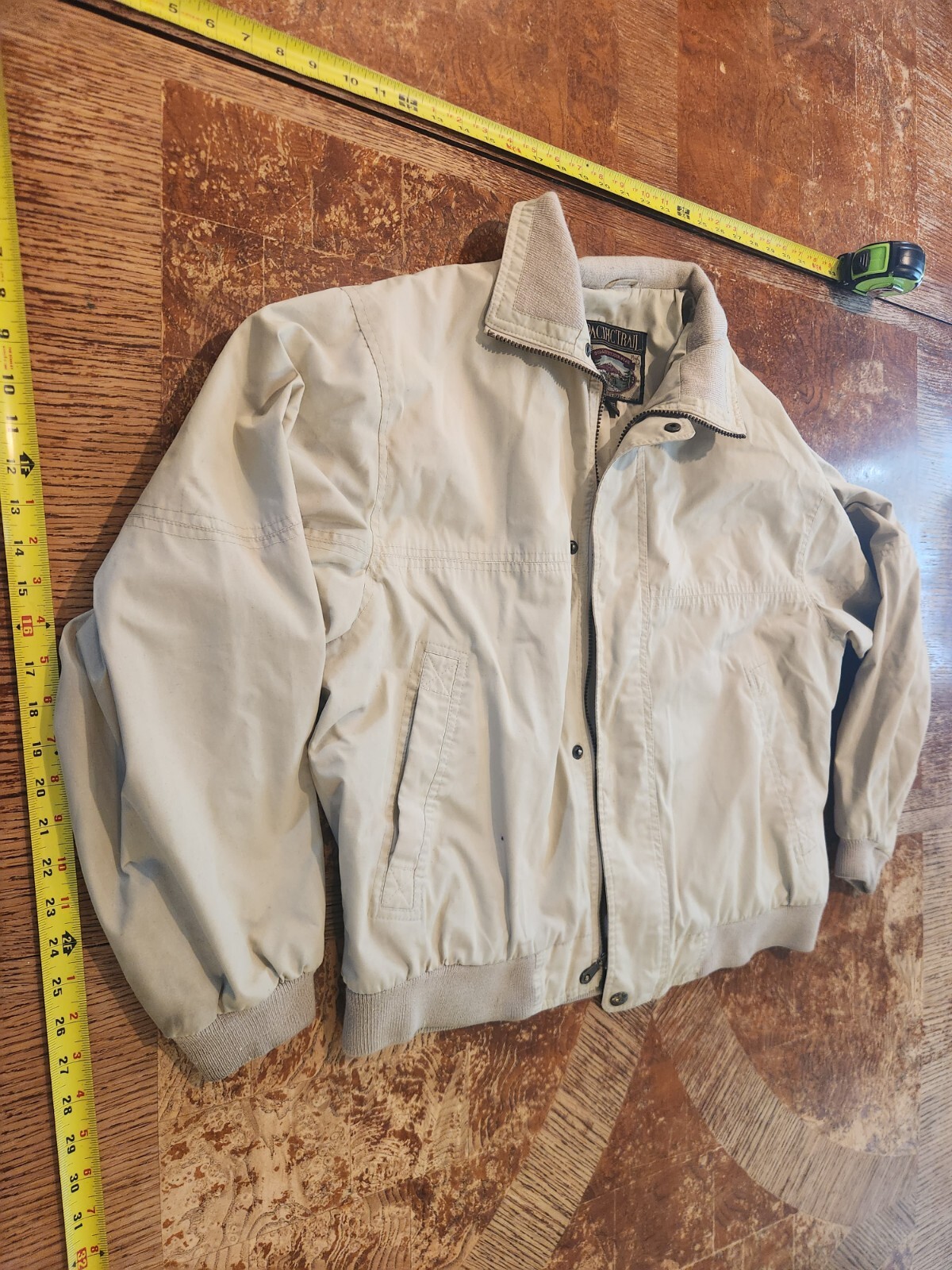 Vintage Pacific Trail Sportswear Jacket Mens Medium Beige Zip Up S28