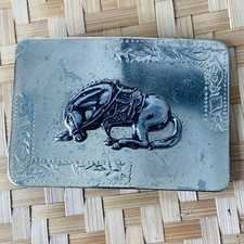 Belt Buckle Raised Horse Steel Gilded Aluminium Western Cowboy Rodeo Men Vtg