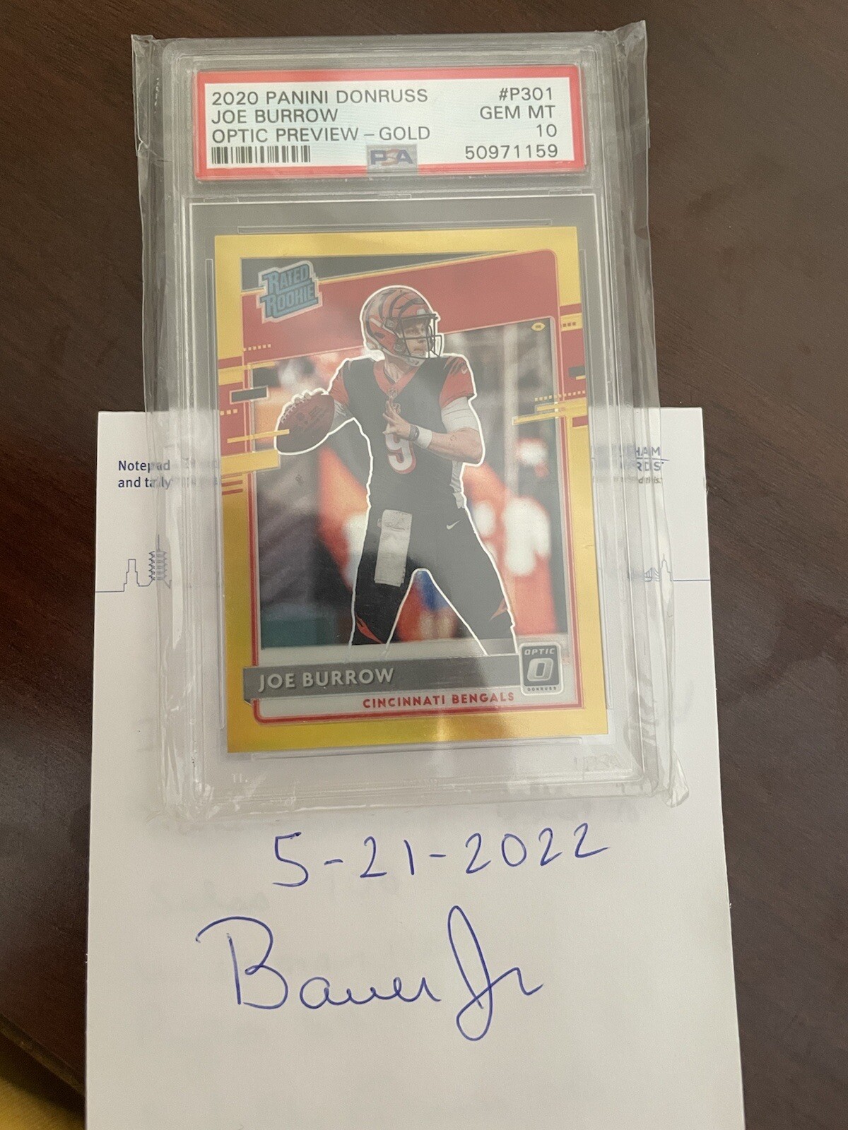 joe burrow 2020 panini donruss optic gold PSA 10 POP 2 03/10. 🔥🏈🔥🏈🔥👉🔥🏈