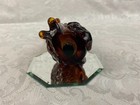 Vintage Brown Glass Poodle Dog Figurine Metallic Inner Core Paperweight 8" Tall — photo 8