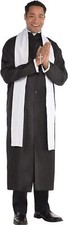 Father Catholic Priest Suit Yourself Fancy Dress Up Halloween Adult Costume