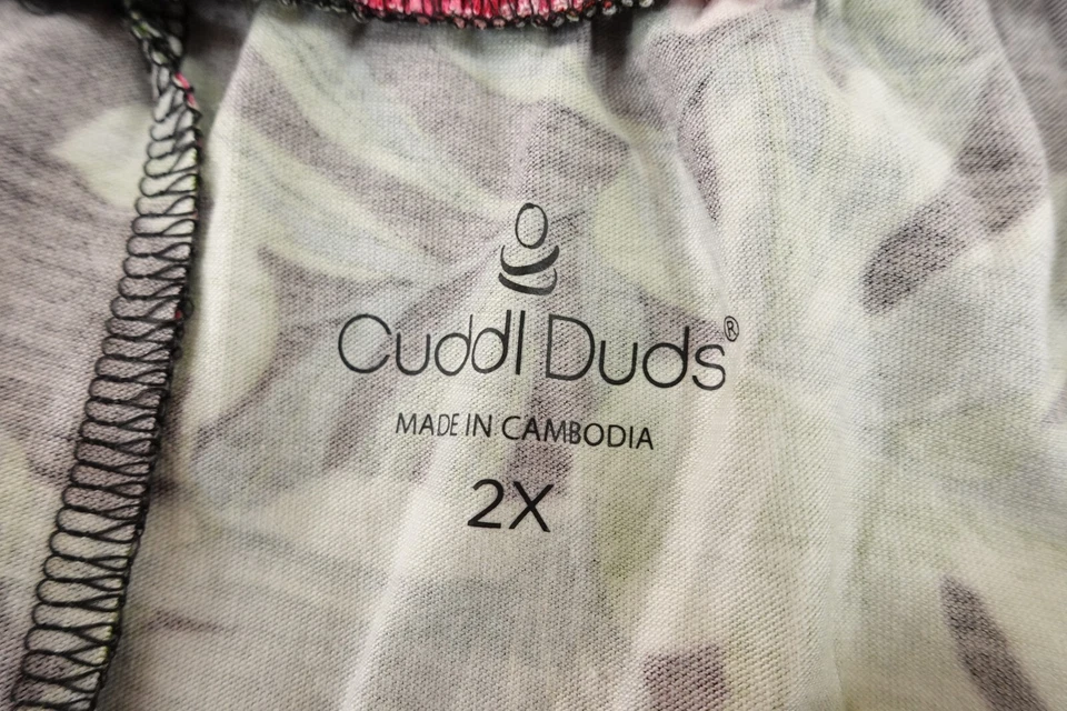 Cuddl Duds Womens 2X Black Tropical Print Pull On 8" Inseam Lounge Shorts New - Image 2 of 4