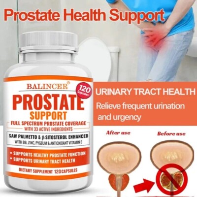 Vitamin B6 Saw Palmetto Extract Prostate Supplement Urinary Tract Health 120 CT