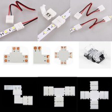 2Pin Solderless LED Connector Cable Adapter 5050 5630 Single Color Strips Light