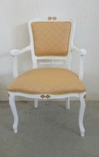  POLTRONA  POLTRONCINA   IMBOTTITA COLORE BIANCO  E ORO