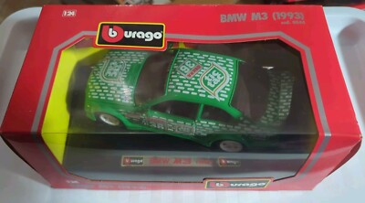 Burago 1:24 BMW M3 1993 Tic Tac Green Diecast 1993 Car #0544 - in
