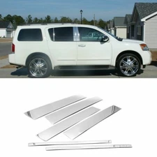 Fit For Nissan Armada 2005-2015 Silvery Pillar Posts Door Window Trim Cover New