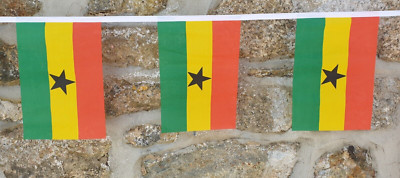 Wimpelkette Ghana Flagge - 6m mit 20 Fahnen