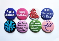 Vintage Reproduction Pinback Buttons Magnets & Bottle Openers. Set 42